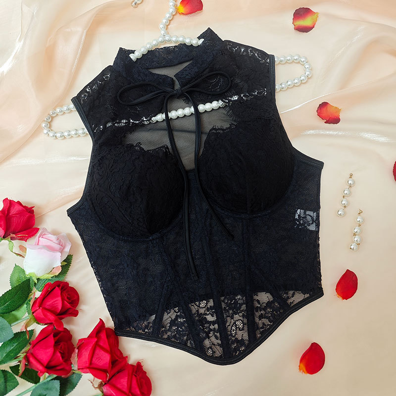 Czarne koronkowe gorsety typu  – Boning Corset Steel recenzja i cena